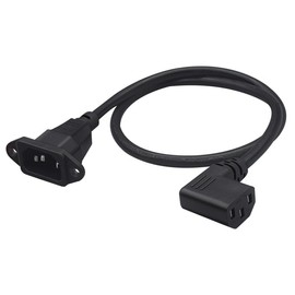 Strhowill IEC320 C13 to C14 Power Cable, 0.6m/1.96ft, 90-Degree