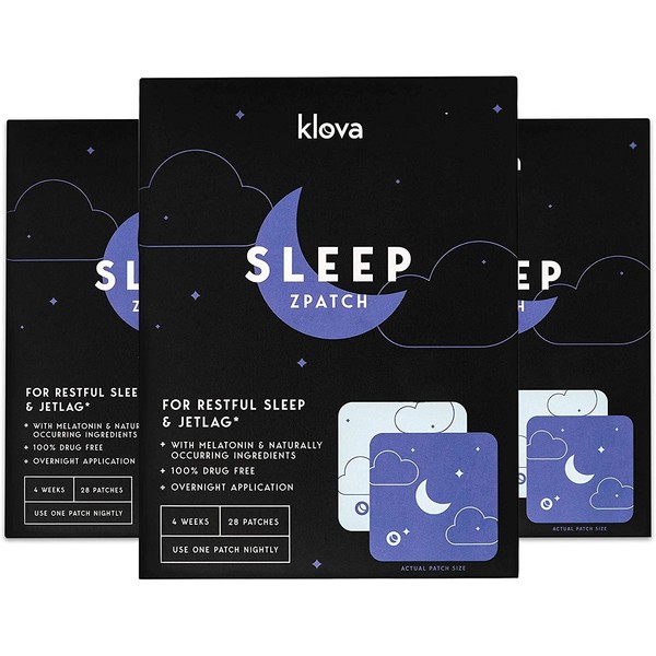 Klova Sleep Patch with Melatonin and Natural Ingredients Promotes restful Sleep and eliminates Jet lag (3 Pack (84 Patches))