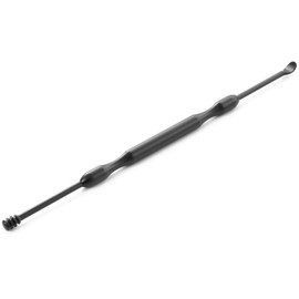 [SCIOLTO(ショルト)] 耳垢ごっそり 至高の耳かき [1本で2役の本格派] 耳掃除 耳搔き イヤークリーナー ステンレス製 2way [スパイラル ヘラ] (ブラック)