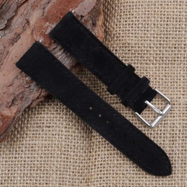 Onthelevel Suede Watch Strap-18mm 19mm 20mm 22mm 24mm Suede Leather with Black Leather Back Watch Band for Men or Women