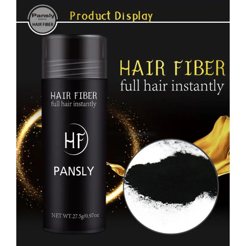 Polvo De Fibra Capilar Negro Cubre Raíz De Cabello Calvicie