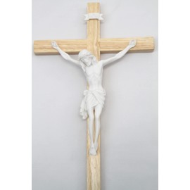 Vittoria Collection 17" Wall Crucifix Wood Wooden Cross Jesus Stone Corpus Italian Statue Sculpture Made in Italy