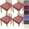 HFCNMY Seat Covers for Dining Chairs, Stretch Waterproof PU Dining