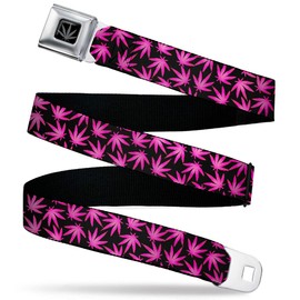 BUCKLE-DOWN INC. Unisex-Adults Buckle-Down Seatbelt Belt Weed Regular