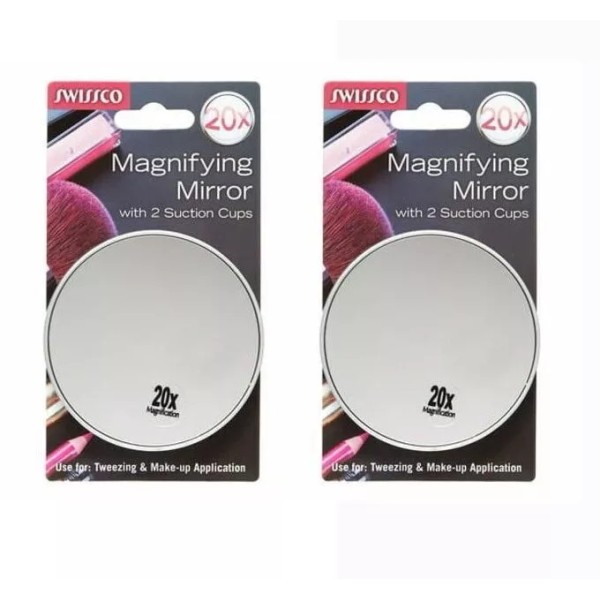 Swissco Makeup Mirror 20x Magnification 2Pk