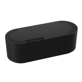 Caja Organizadora de Cables D-Line | Oculte los Enchufes Múltiples y los Cables Eléctricos de Televisores, Computadoras, Consolas de Videojuegos y PC | Caja de Almacenamiento de Cables Fabricada con Material ABS Eléctricamente Seguro | Grande, Negro