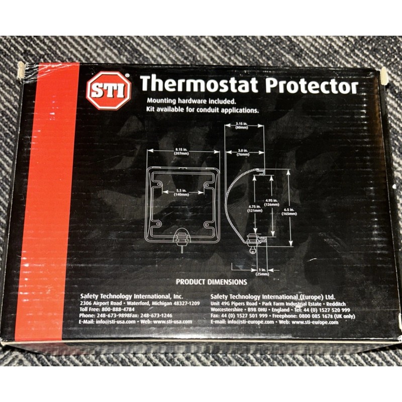 Safety Technology International STI-9105 Thermostat Protector Cover + Key Lock