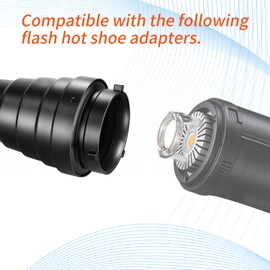 Aluminum Alloy Conical Snoot Kit with Honeycomb Grid, 10 Types of Color Gel Filters (3 Each, Total 30), Gel Filter Storage Pouch, Suitable for Photography Flash Lights