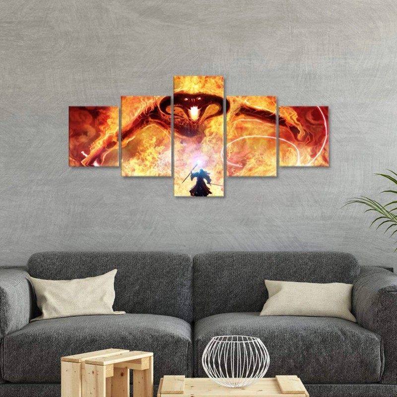 Yatsen Bridge Fans' Gift Giclee Wall Art Balrog and Gandalf