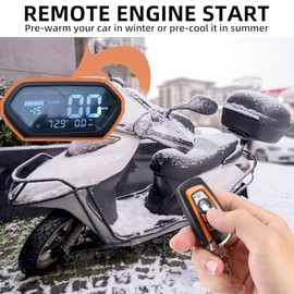 Rupse Motorcycle Alarm 125 dB, Motorcycle Alarm System with Start and Stop Function, 2 Remote Controls, Wireless Anti-Theft Device for Scooters, ATVs, Ebike