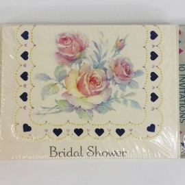 Carlton Cards Bridal Shower Invitations Floral Hearts 10 Cards & Envelopes