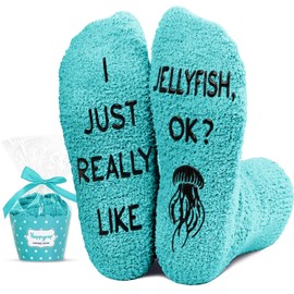 HAPPYPOP Jellyfish Gifts for Women - Jellyfish Ocean Socks for Teen Girls, Animal Lover Gifts
