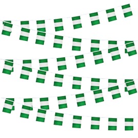 Nigeria Flags Nigerian Small Mini String Banner Flags Miniature Nigeria Flags Banners For Grand Opening, Olympics Festival,Grand Opening Sports Celebration Decorations (50 Feet 38 Flags)