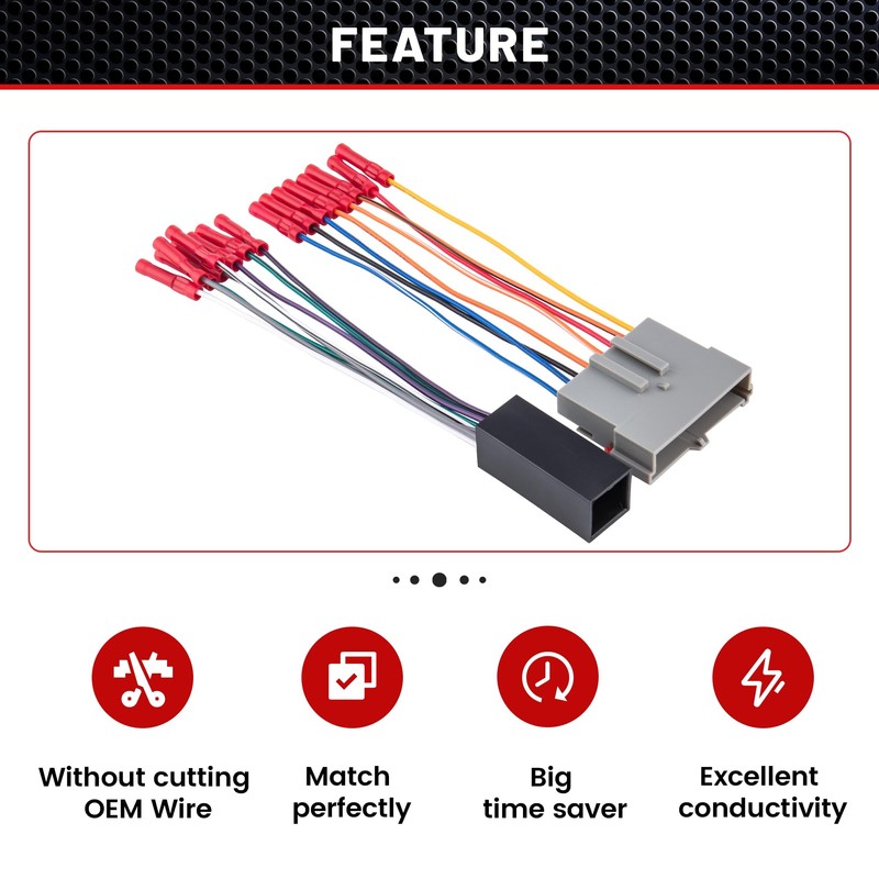 RED WOLF Stereo Harness w/Wire Connector Butt Amplifier Integration Fit