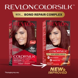 Revlon ColorSilk with Bond Repair Complex, Permanent Hair Color, 100% Gray Coverage, Ammonia Free Hair Dye, Vegan Keratin, 49 Auburn Brown (Pack of 3)