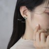 Rin Clover Earrings, Small, Cubic Zirconia, Surgical Stainless Steel, Good