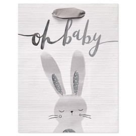 Papyrus 13" Large Gift Bag (Rabbit) for Baby Showers, New Baby, Baptisms, Christenings and All Baby Occasions (1 Bag)
