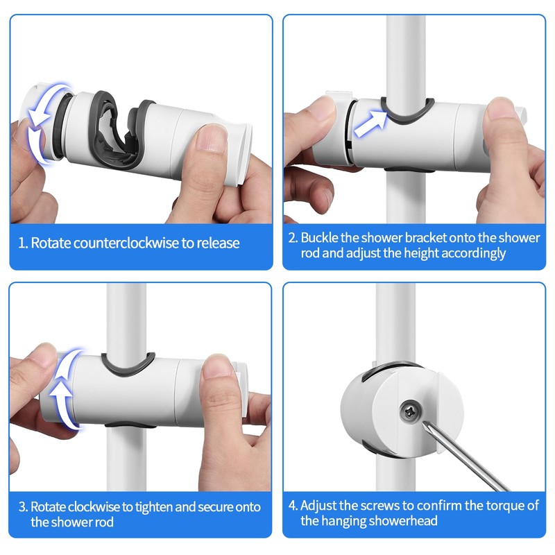 Shower Head Holders, Joyoldelf 19-25 MM Adjustable Shower Holder Bracket