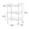 QWORK Mesh Wire 3 Tier Rolling Cart, 2 Pack Metal