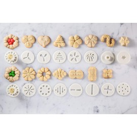 Hutzler 23pc Easy Action Cookie Press and Food Decorator Set - For Simple Decorating of Appetizers and Desserts