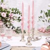 NJAO HOO Tapered Candlesticks Spiral Taper Candle, 10 Inch Pink