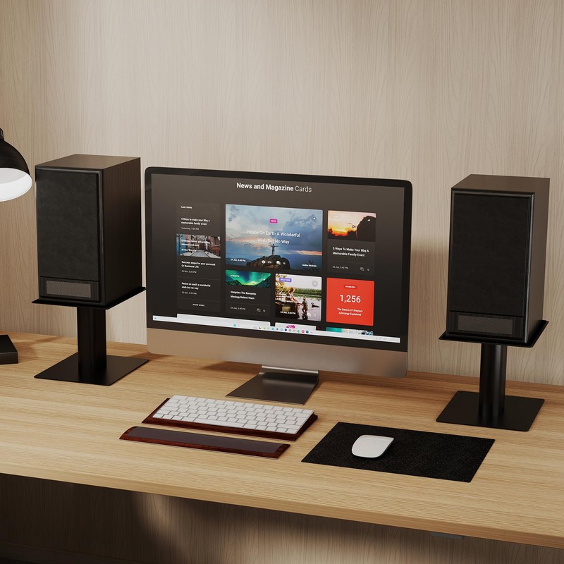 Suptek 7.9 x 6.5" Universal Desktop Speaker Stands – Pair