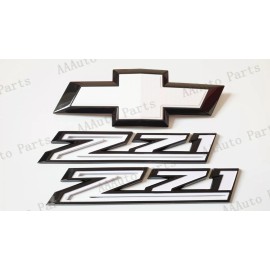 Auto 2019-2021 Chevy Silverado 1500 Fender Z71 Front Bowtie Emblem Gloss Black White