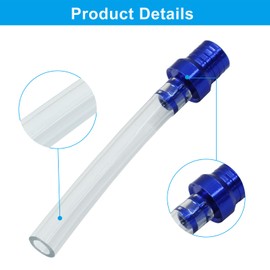 Moicstiy 6 Pcs Fuel Gas Tank Cap Vent Hose, Motorcycle Gas Cap Vent Tube, One Way Breather Hose with Aluminum Breather Valve for Motorcycle, Dirt Bike(Blue)