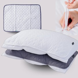 CASADEX 250 Thread Count Quilted Cotton Pillow Cover with Adjustable Band