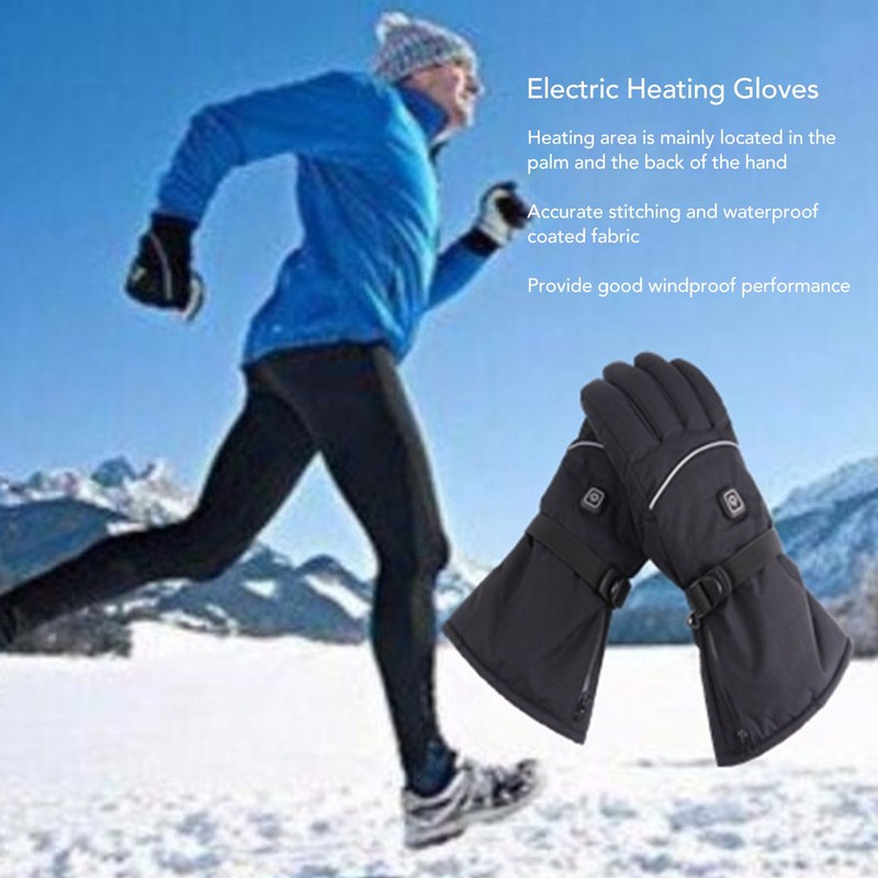 Electric Heated Gloves 3 Temperature Gears Windproof Double Side Heating