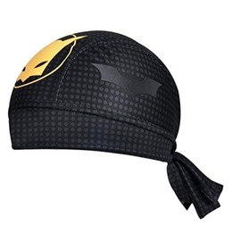 ShopINess Unisex Sports Bandana Cap for Cycling, Running and Outdoor Activities, Bat-Style Gotham City, Breathable, Quick Drying, One Size, black