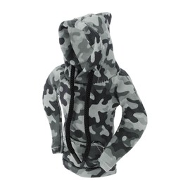 HOPESPANNER Universal 15x11cm/5.91"x4.33" Gear Shift Knob Cover Decoration Stick Shifting Handle Protector Polyester 1 Pc Camouflage Hoodie Style Grey Black