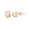 Barzel Barzel 18K Gold Plated Caged Pearl Stud Earrings, 4MM