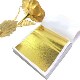 LUYING Gold Foil Hair 100 Pieces Nail Art Gold Foil Sheet Imitation Gold Foil 3.3 x 3.3 inches (8.5 x 8.5 cm), DIY Gold Foil Paintings, For Hair, Coming of Age Ceremony, Hair Ornament, Resin