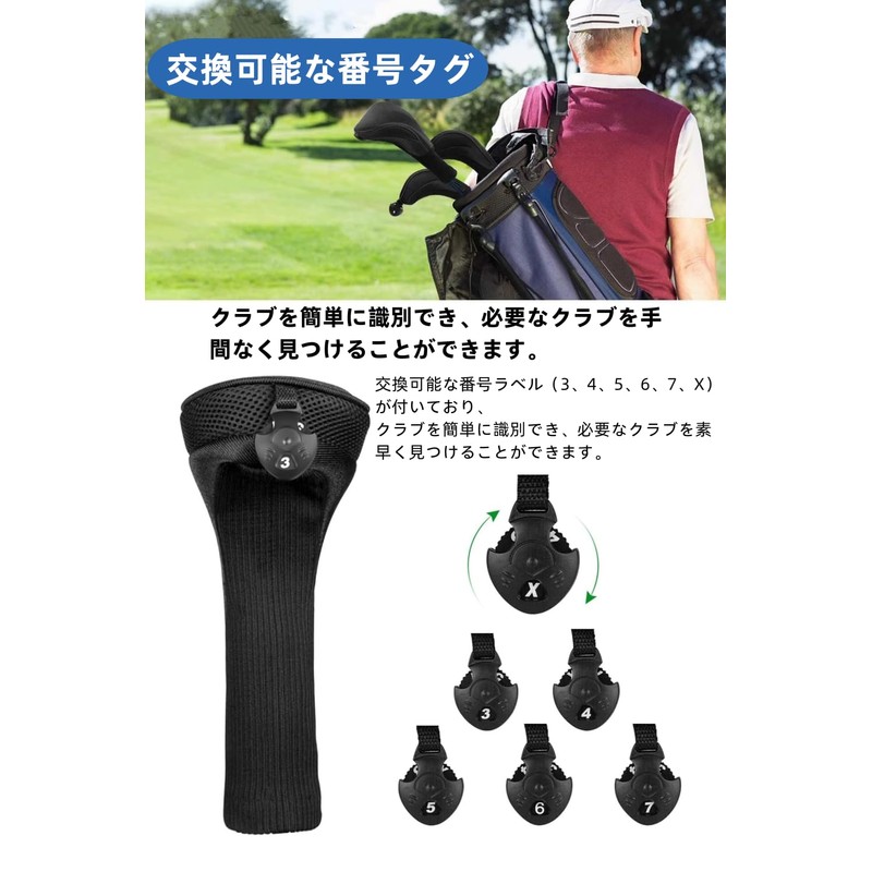 YFFSFDC Golf Covers Golf Headcovers Set of 3 Utility Driver