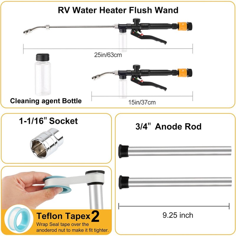 Suburban 232767 and MOR-FLO SET RV Water Heater Magnesium Anode