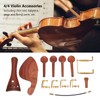 4/4 Wood Violin Parts Tailpiece Chinrest Tuning Pegs Metal Tail