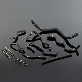 G-PLUS Silicone Radiator Coolant Hose Pipe Kit Clamps Compatible With Civic 1.6l Sohc D15 D16 EG EK 1992-2000,Black