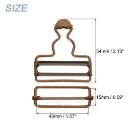 uxcell Overall Buckles, 6 Sets Retro Metal Suspender Replacement Buckles 38mm(1-1/2") Inner Width for Trousers Cotton Jacket Jeans, Copper Tone