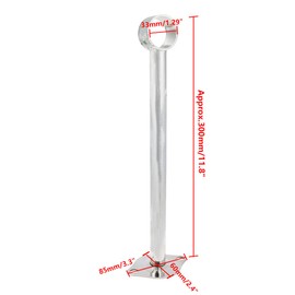 Rannb Ceiling-Mount Bracket Wardrobe Pipe Bracket Rod Lever Support Holder Fit 32 to 33mm Rod 300mm/11.8" Length-2pcs