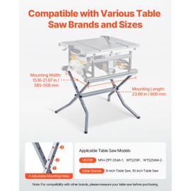 Happybuy Table Saw Folding Stand, Heavy-Duty Construction with 350 lbs Load Capacity, Compact and Portable Design for Easy Storage, Universal Fit for Various Table Saw Brands