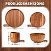 Wood Dinnerware Set,8 Inch 10 Inch Round Plates,Bowls and Cups,16