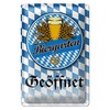 Blechschild | Biergarten | Geöffnet | Retro-Stil | 20 cm