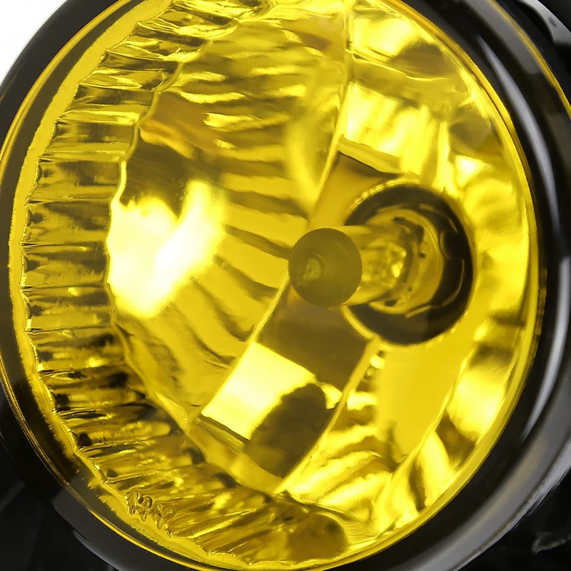 Spec-D Tuning Yellow Bumper Driving Fog Lights + Bulbs +