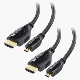 Cable Matters Paquete de 2 cables HDMI de alta velocidad a micro HDMI (Micro HDMI a HDMI) Preparado para resolución 4K - 3 pies