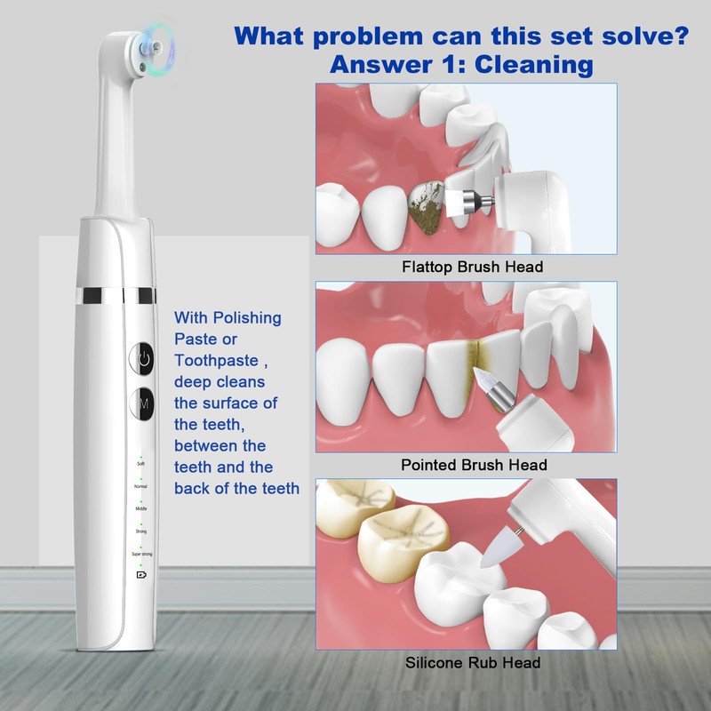 Tooth Polisher,Teeth Polishing Kit for Daily Cleaning,Polishing Then Whitening of