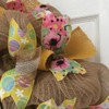 Distressed Burlap Easter Egg Chick Wreath Handmade Deco Mesh