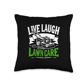 Live Laugh Lawn Care Lawn Mower Landscape Gardening Throw Pillow