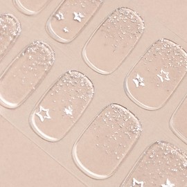 DANNI & TONI UV Gel Nail Foil (Snowflake Dreams) Christmas Tree Pink White Snowflakes Star Christmas Day Sticker Nail Stickers Nail Design Nail Foil Wraps 28 Stickers