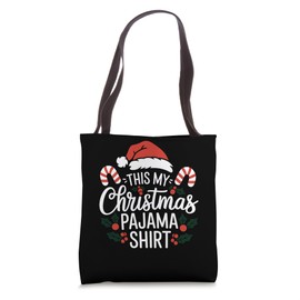 Christmas Santa Hat This My Christmas Pajama Xmas Holiday Tote Bag